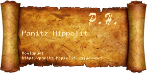 Panitz Hippolit névjegykártya